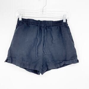H&M Linen Blend Black Short Size XS